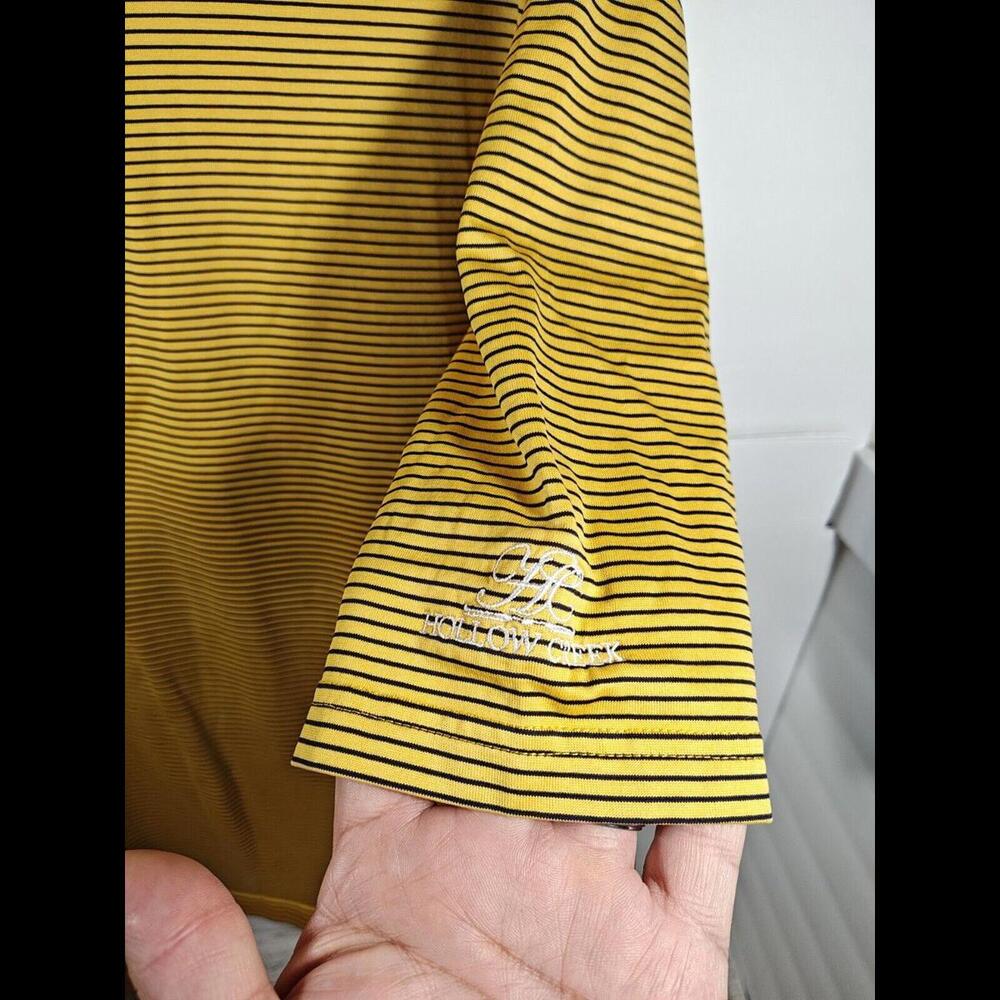 Ping Golf Polo Men's Size 2XL Yellow With Black Stripes Hollow Creek Club - Picture 3 of 6